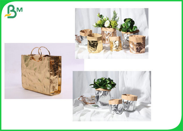 100% Recyclable Gold Color Washable Kraft Fabric For Making Women Wallet 100% Recyclable Gold Color Washable Kraft Fabric For Making Women Wallet