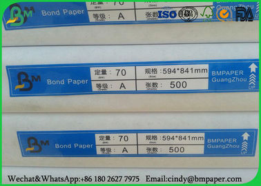 Plain White Bond Paper For A1 A2 Size , Ream Packing 80gsm Woodfree Paper