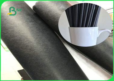 60gsm 120gsm Black Straw Food Grade Paper Roll With FSC Approved Biodegradable FDA Paper