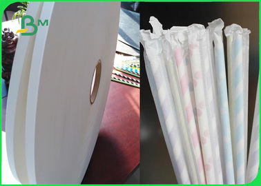 Food Safe Compostable 28gsm White Straw Pipe Wrapping Paper 35mm Rolls