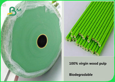 60gsm Ecological Plain Red / Green Kraft Paper For Paper Straws