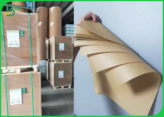 Strong Strength Recycled Pulp Brown Kraft Paper Roll For Making Gift Boxes