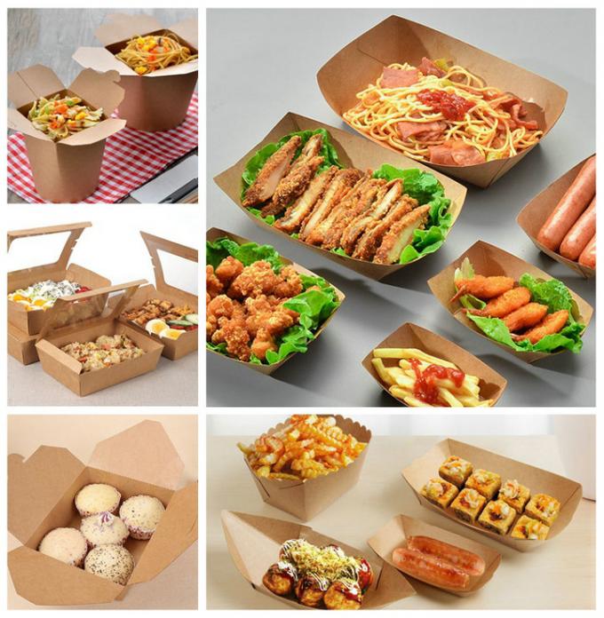 100 Safe Brown Kraft Wrapping Paper For Fried Food 300gsm Tear Resistant