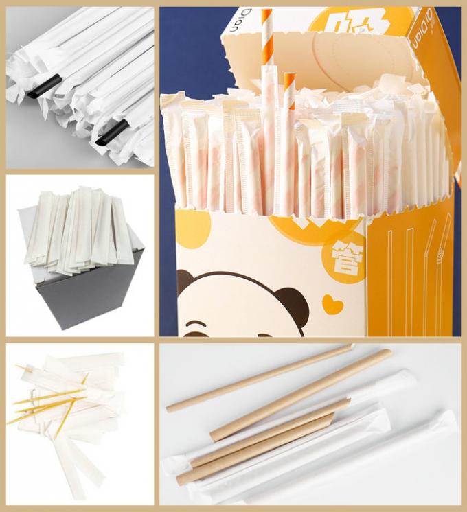 Biodegradable Tasteless 28gsm Paper Straw Wrapper 45MM 52MM FDA Standard