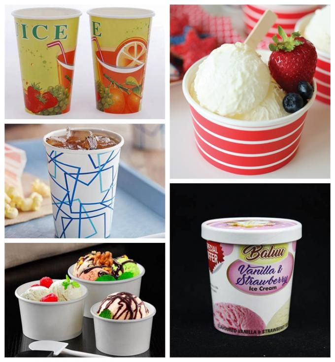 Double Poly Coated White Paper Food Cups Paper For Ice Cream Cups