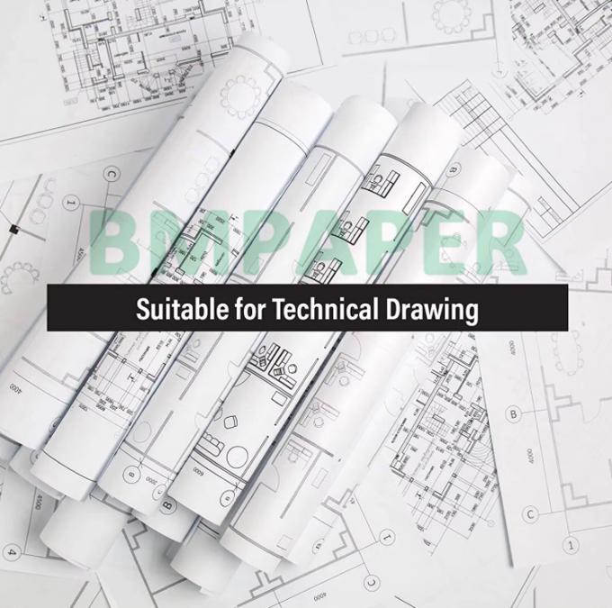 24" x 150' CAD 20lbs Bond Inkjet Wide Format Plotter Paper For Graph 2″ CORE