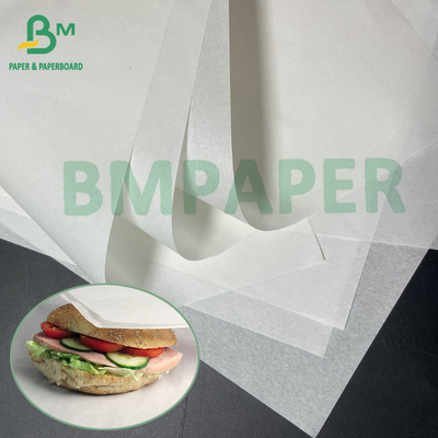 34gsm 40gsm 45gsm White or Brown Greaseproof Paper Roll For Packing Sandwiches