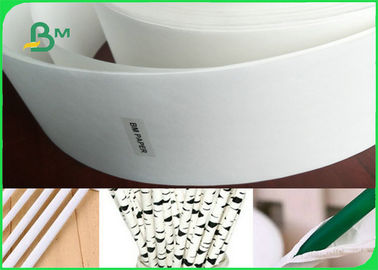 Uncoated Food Grade Paper Roll / 24 - 35GSM Drinking Straw Wrapping Paper In White Color