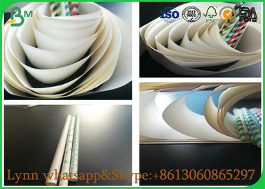 Glossy Food Grade Paper Roll , 41GSM TO 120GSM OF Straw Pipe Wrapping Paper For Making Straw