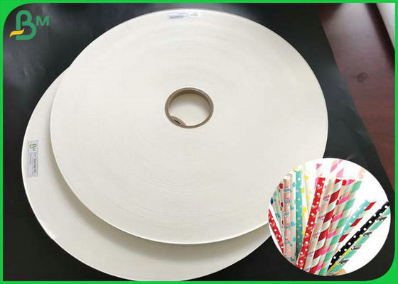 Eco - Friendly 60gsm 120gsm Straw Paper Rolls With FDA For Strip Straws