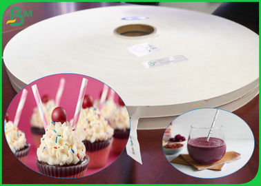 Eco - Friendly 60gsm 120gsm Food Grade Straw Paper Roll With FDA Certificate