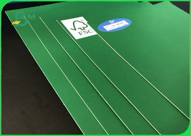 FSC Certificated 1.0mm - 3.0 mm Uncoated Green Cardboard With Great Stifiness For Packages Boxes