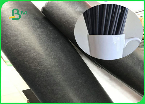 60gsm 120gsm Black Straw Food Grade Paper Roll With Biodegradable FDA Paper