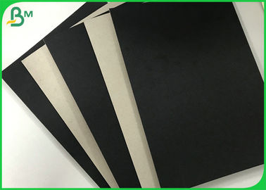 Foldable 1.2mm 1.5mm Single Black Covered Cardboard Paper Grey Back For Gift Box