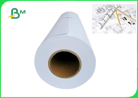 80GSM Uncoated CAD Plotter Paper For Engineers With 2'' Core 24inch x 100'