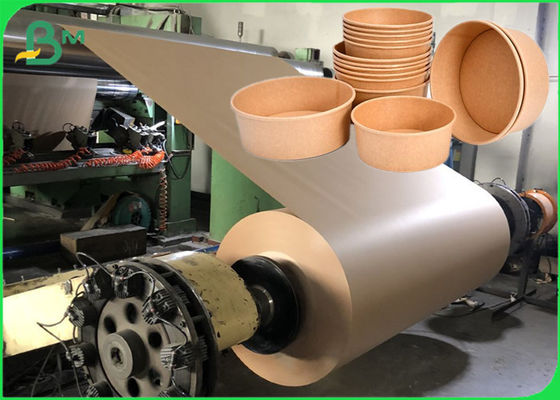 Greaseproof 275gsm / 300gsm PE coated brown Kraft Paper Roll For Takeaway bowl
