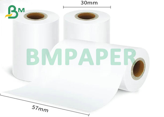 48gsm 57mm * 30m White Thermal Paper OEM For Supermarket Cash Register