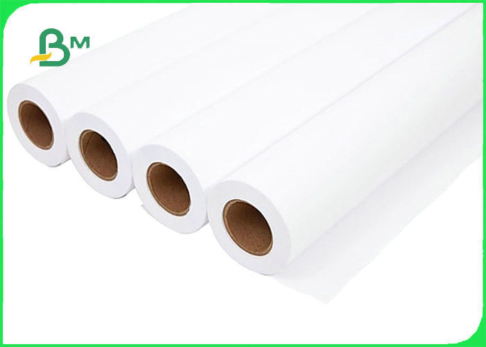 20lb 24 Inches * 50yds Inkjet White Uncoated Bond Paper Roll For CAD