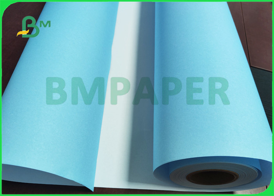 80g Two Sided Blue CAD Paper For Drawing 30'' x 150yards Clear Image Printing