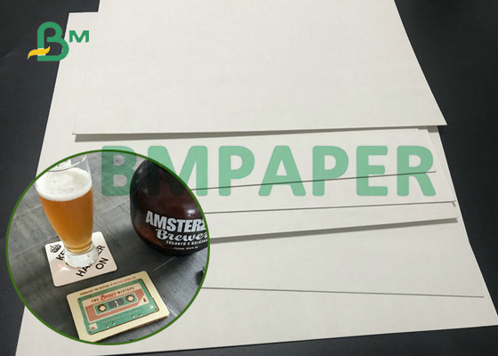 0.5mm 0.6mm 0.8mm Beer Mat Board Strong Water Absorption For Paper Coasters