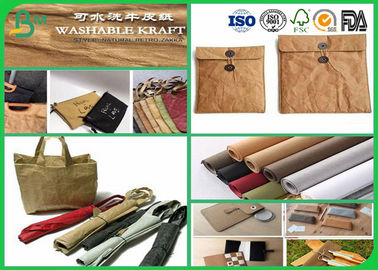 Different Color Washable Kraft Liner Paper Roll For Making Bag / Wallet