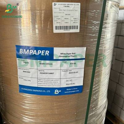 35gsm 50gsm Kit 3 Kit 5 Bleached Greaseproof Paper Reels For Wrapping Kebabs