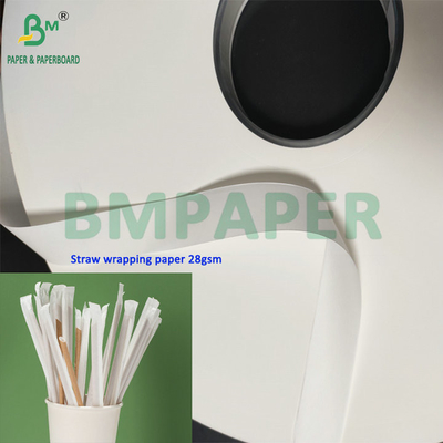 Smooth High Strength 24gsm 28gsm White Kratf Paper For Straw Wrapping