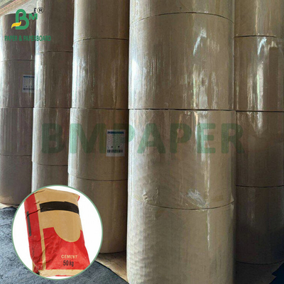 Virgin Wood Pulp 70g 80g 90g Natural Kraft Cement Sack Paper Rolls