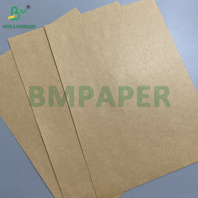 80gsm Brown Striped Kraft Paper Gift Wrapper One Side Gloss Excellent Strength