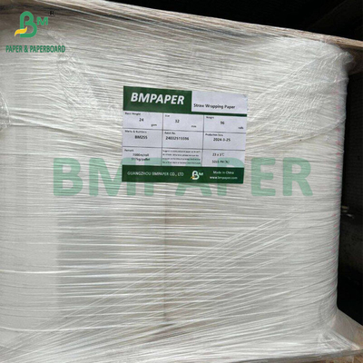 24gsm 28gsm White Straw Wrapping Paper 27MM x 5000M Good Tensile Strength