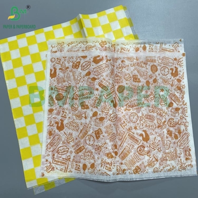 30gsm 40gsm Hamburger Wrapping Paper For Food Snacks Pouches Wax Coated Oil Water Proof