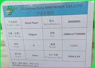 Anti Water Recycled White Stone Paper For Printing 120gsm 144gsm 168gsm  240gsm