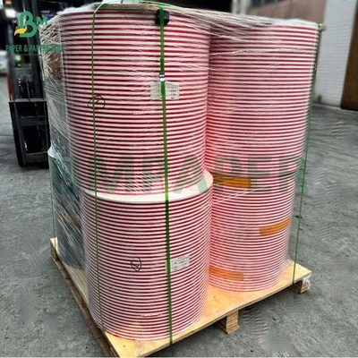 60g Straw Paper Red Stripes All Black Color Top Paper Rolls 600mm 620mm