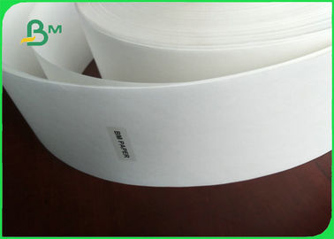 Uncoated Food Grade Paper Roll / 24 - 35GSM Drinking Straw Wrapping Paper In White Color