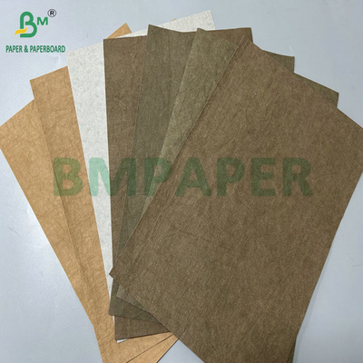 0.3mm 0.55mm 150cm Width Brown Crinkles Prewashed Kraft Fabric For  Hand Bags