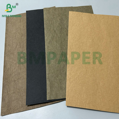 0.3mm 0.55mm 150cm Width Brown Crinkles Prewashed Kraft Fabric For  Hand Bags