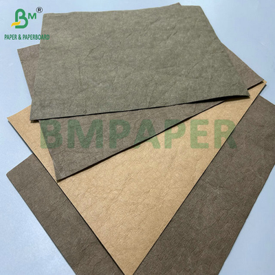 0.3mm 0.55mm 150cm Width Brown Crinkles Prewashed Kraft Fabric For  Hand Bags