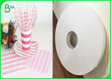 28gsm 60gsm 120gsm Food Grade White Kraft Liner Paper Roll For Making Straw Tubes With 14mm 15mm 27mm