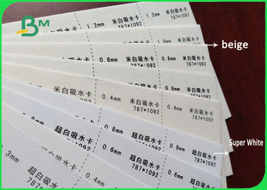 0.3mm 0.4mm 0.5mm Cardboard Paper Roll , Natural White Perfume Absorbent Paper Sheets 600mm x 800mm