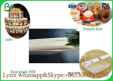 Food Grade Different Size White FBB PAPER  For Packing French Fries And Egg Tart