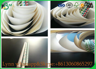 Glossy Food Grade Paper Roll , 41GSM TO 120GSM OF Straw Pipe Wrapping Paper For Making Straw