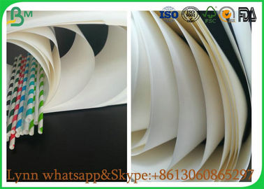 Glossy Food Grade Paper Roll , 41GSM TO 120GSM OF Straw Pipe Wrapping Paper For Making Straw