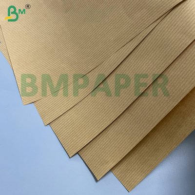 60gsm Brown Striped Kraft Gift Wrap One-Sided Gloss Finish Superior Durability High - Strength