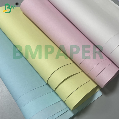 60gsm Yellow / Green / Pink Carbonless Copy Paper CB / CFB / CF Rolls 20lb with Black Image