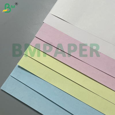 60gsm Yellow / Green / Pink Carbonless Copy Paper CB / CFB / CF Rolls 20lb with Black Image