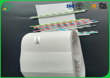 Glossy Food Grade Paper Roll , 60gsm To 120gsm Environmental Safetyof Straw Pipe Paper