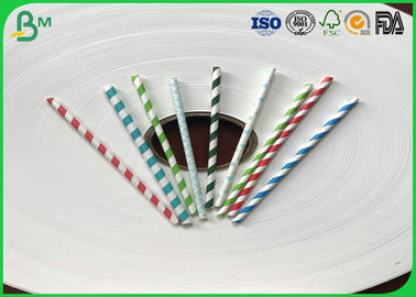 Eco - Friendly And Compostable 24g 28g 30g 35g Drinking Straw Paper Rolls With White Color