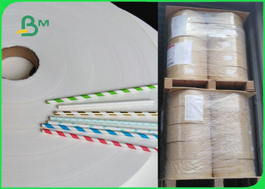 Disposable Biodegradable 28gsm * 5000m Paper Straws In Narrower Roll 13mm 27mm 33mm