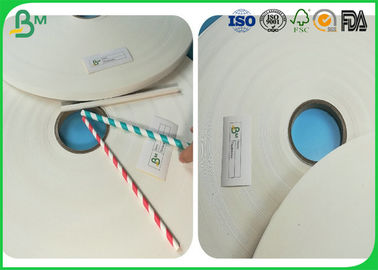 FDA 13.5mm Width 120gsm Food Grade Paper Roll / White Kraft Paper For Paper Straw