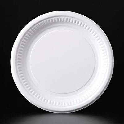 PET Coating Dining Plate Paper Material White Color Food Tray Paper